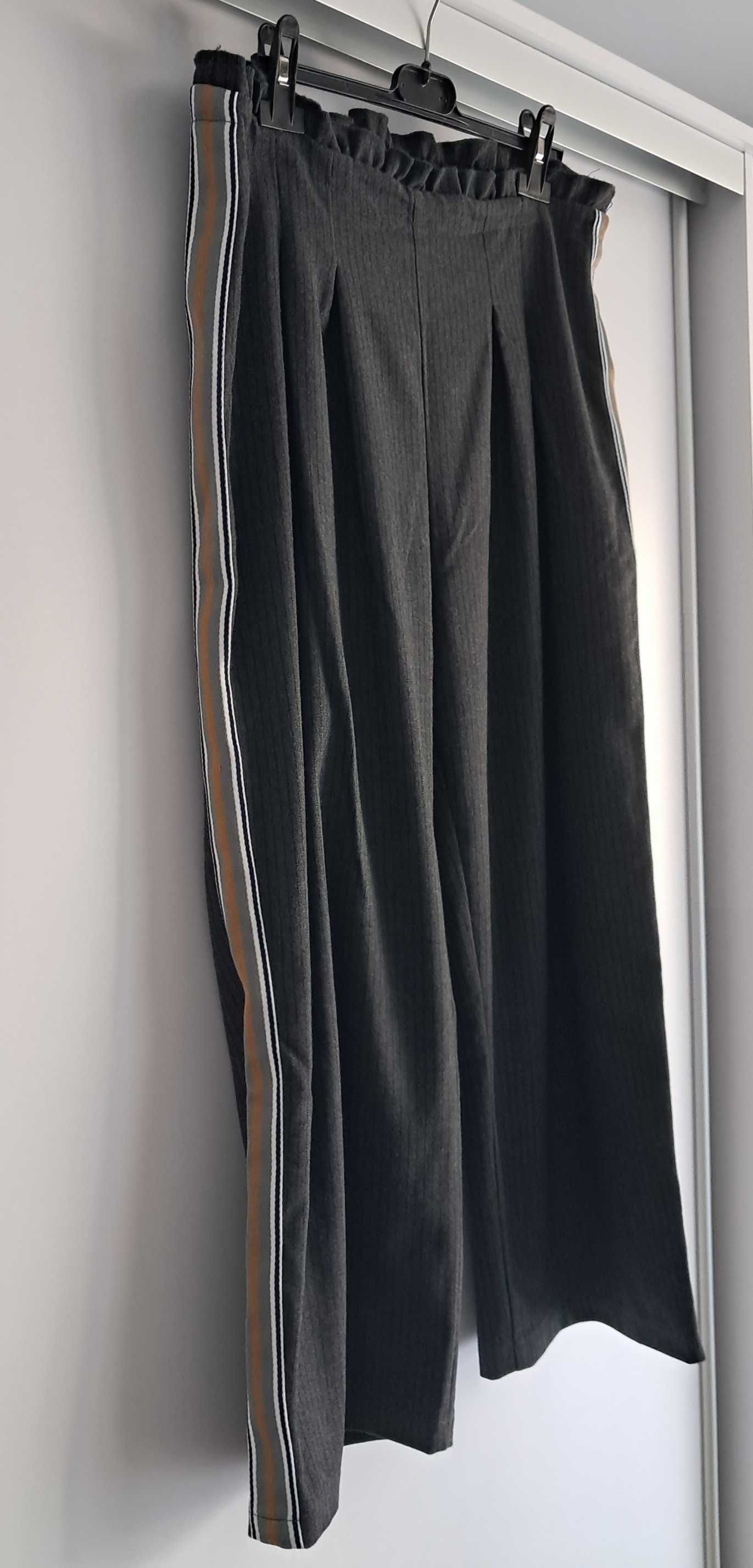 Eleganckie szerokie spodnie z lampasami 7/8 C&A rozm. 42