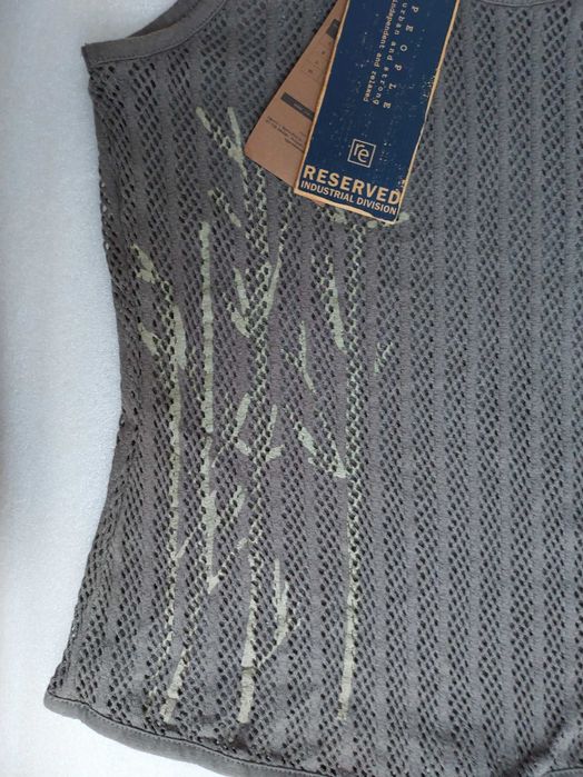 Nowa z metką bluzka-top-RESERVED-siateczka-khaki– M/L InPost