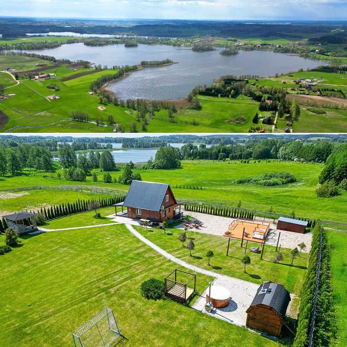 Domek z basenem – Mazury | Jacuzzi, sauna, jezioro – noclegi, wynajem
