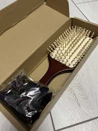 Бамбукова масажна щітка для волосся