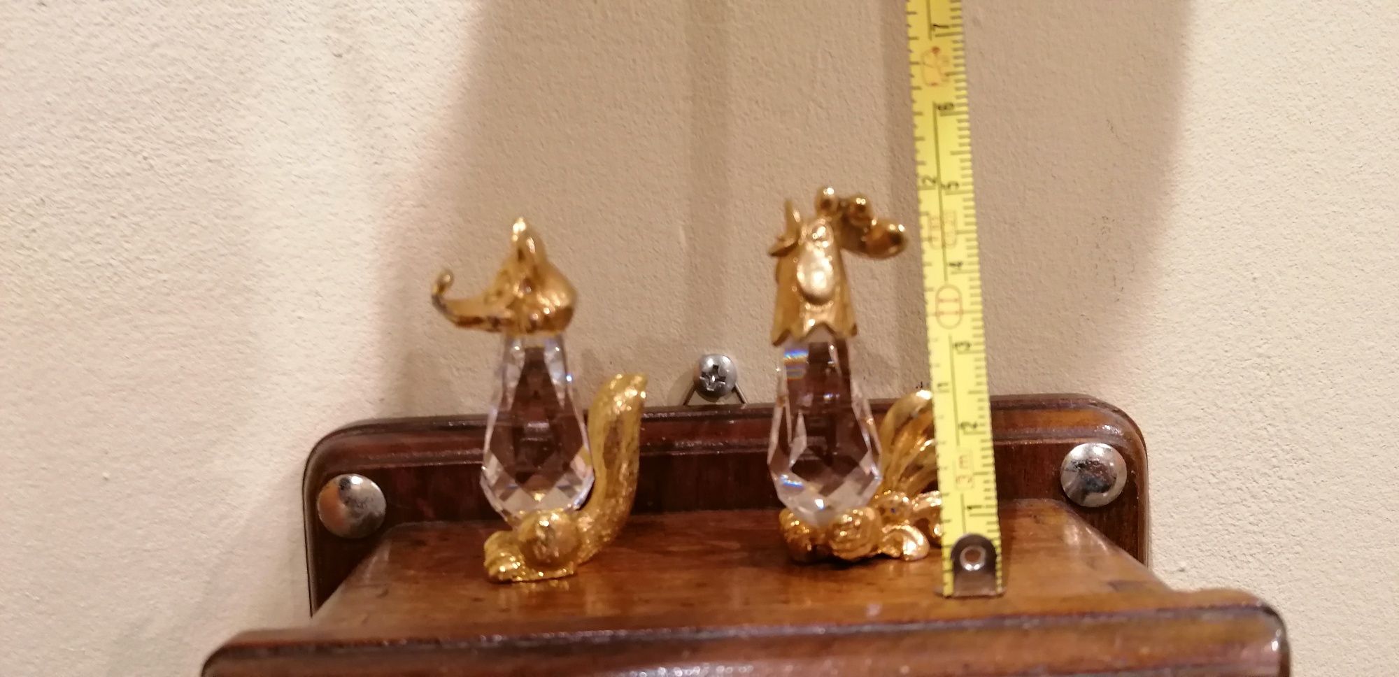 Peças em cristal e dourado miniatura