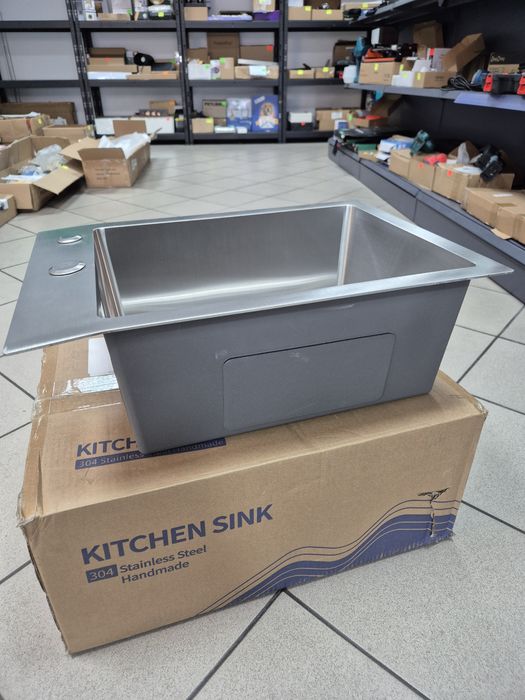 Stalowy zlew INOX 35x50x19 zlewozmywak kuchnia srebrny 1 komora