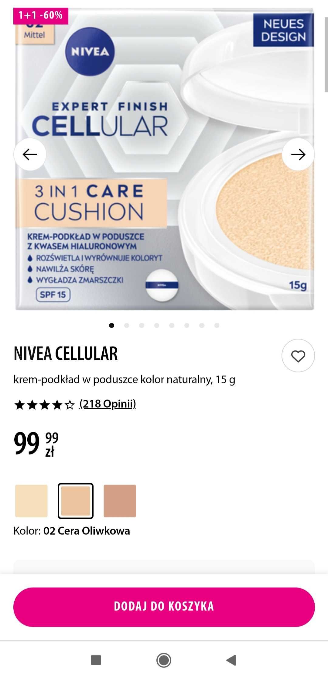 Krem podkład Nivea Cellular z kwasem hialuronowym kolor light - jasny