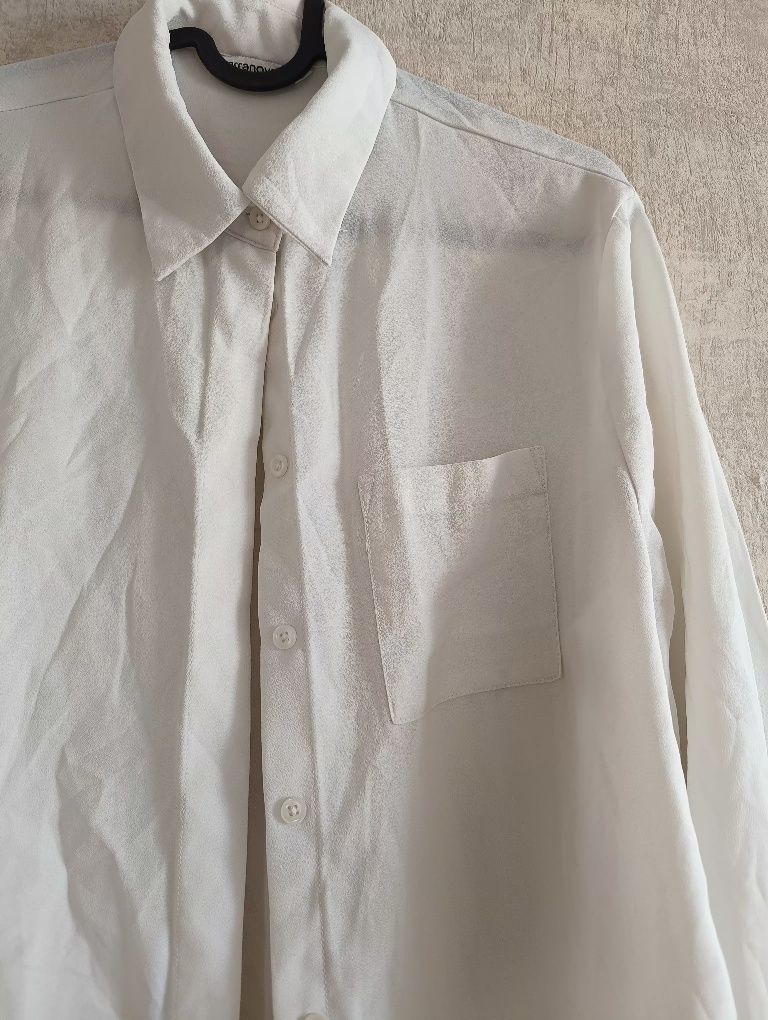 Długa biała koszula rozmiar 38 M