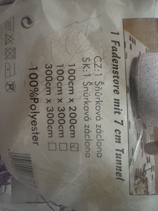 Firanki makarony fiolet z białym 100x200