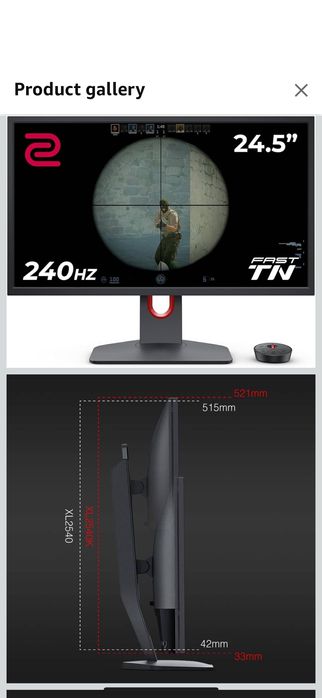Monitor zowie 240hz  dostępny tylko w 07,08,09.11.2025r