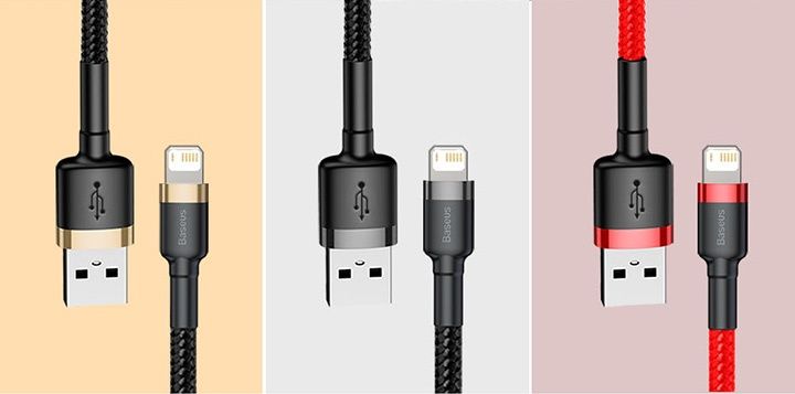 Кабель Baseus USB to Lightning 2,4А 1м 2м для Apple iPhone iPad шнур