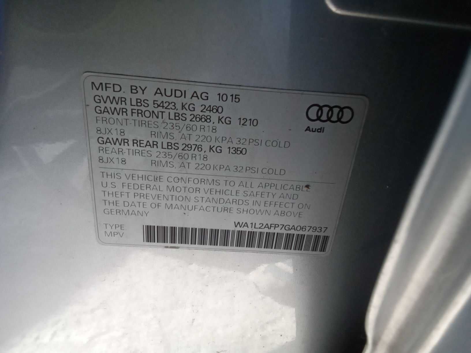 Авто в дорозі AUDI Q5 PREMIUM PLUS 2015 ауді