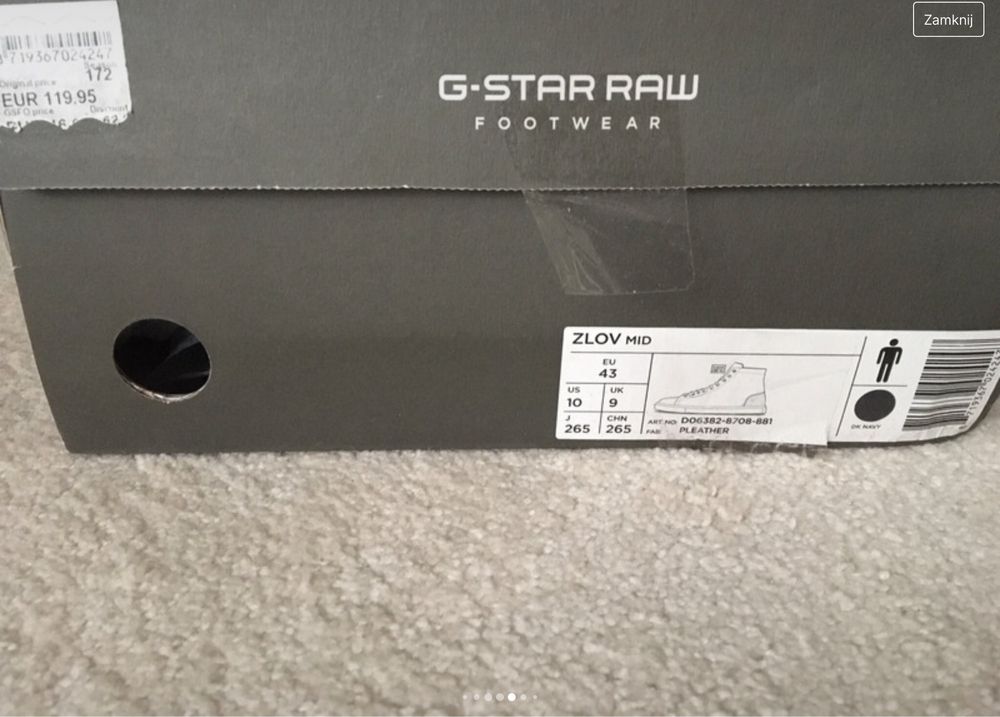 Buty sneakersy wysokie G-Star Raw granatowe