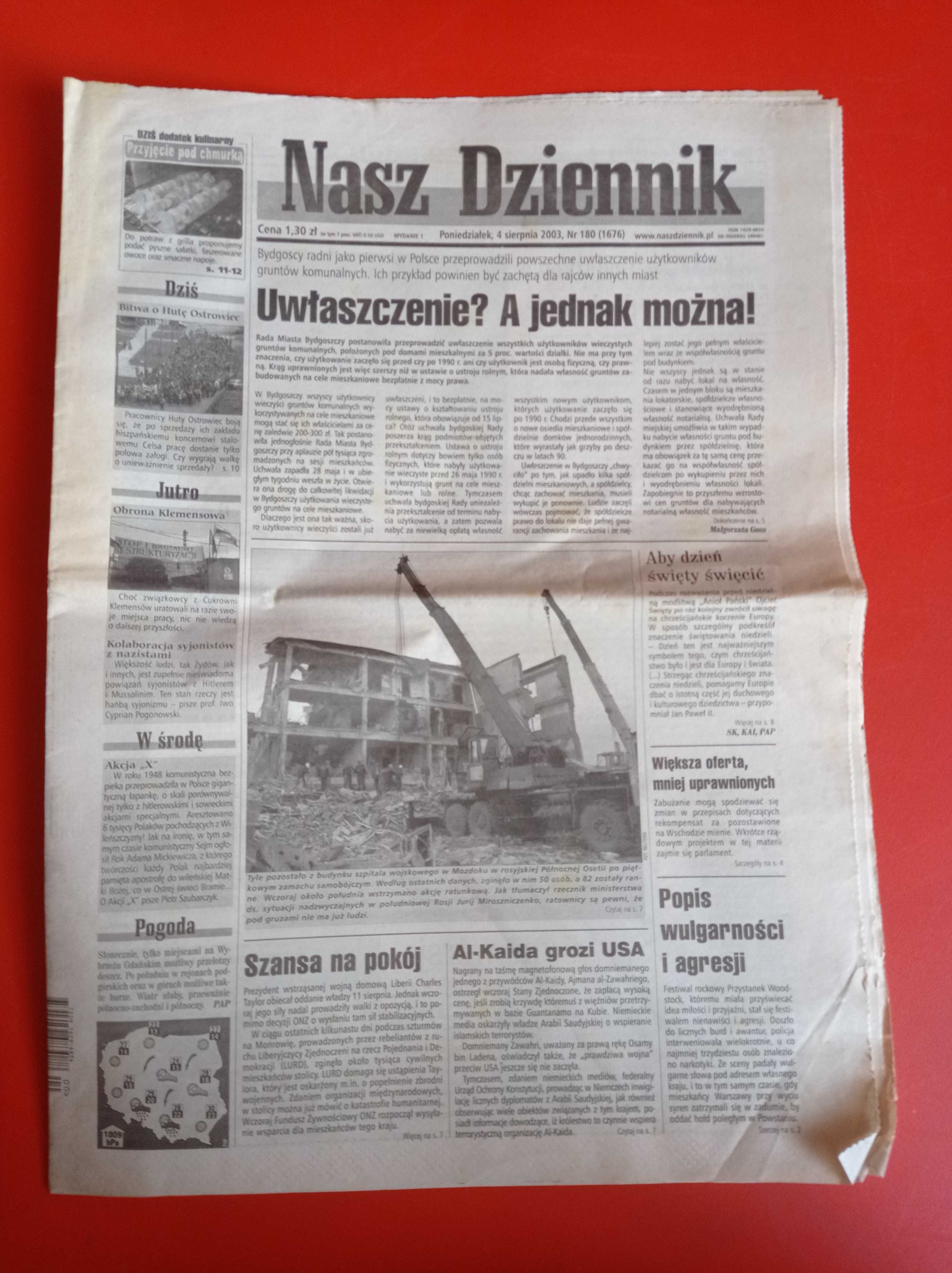 Nasz Dziennik, nr 180/2003, 4 sierpnia 2003