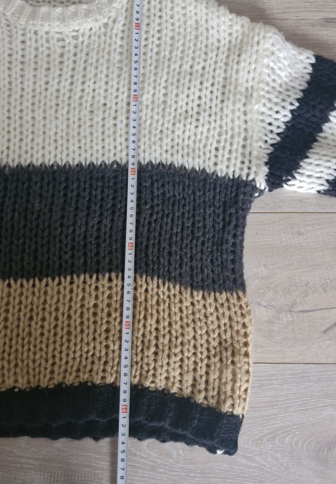 Sweter pleciony Lemonada w pasy gruby ciepły mięsisty
