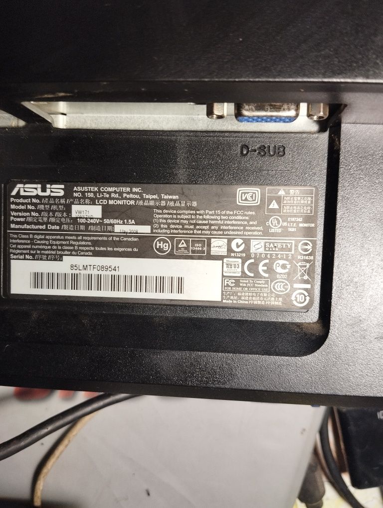 Монитор LCD Asus  VW-171(Taiwan) "17"диагональ