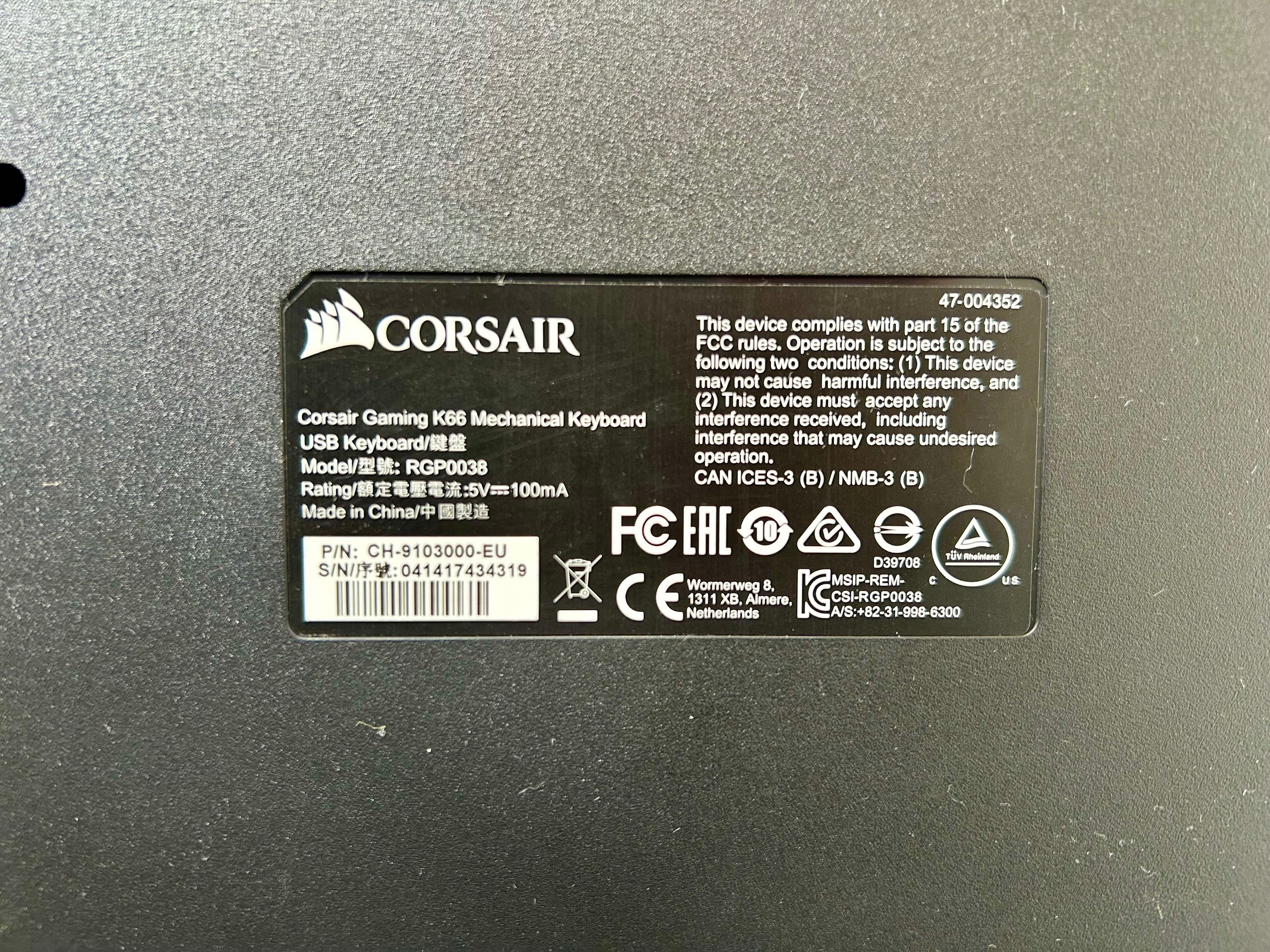 Klawiatura mechaniczna Corsair K66