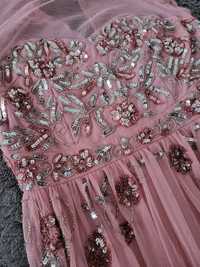Suknia sukienka Maya de Lux różowa balowa (może być ciążowa)kryształki