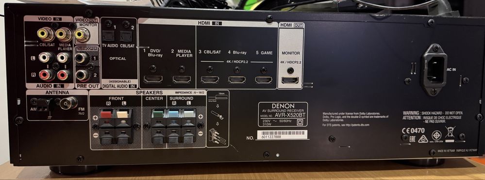 Amplituner DENON avr-x520bt kompletny sprawny jak nowy