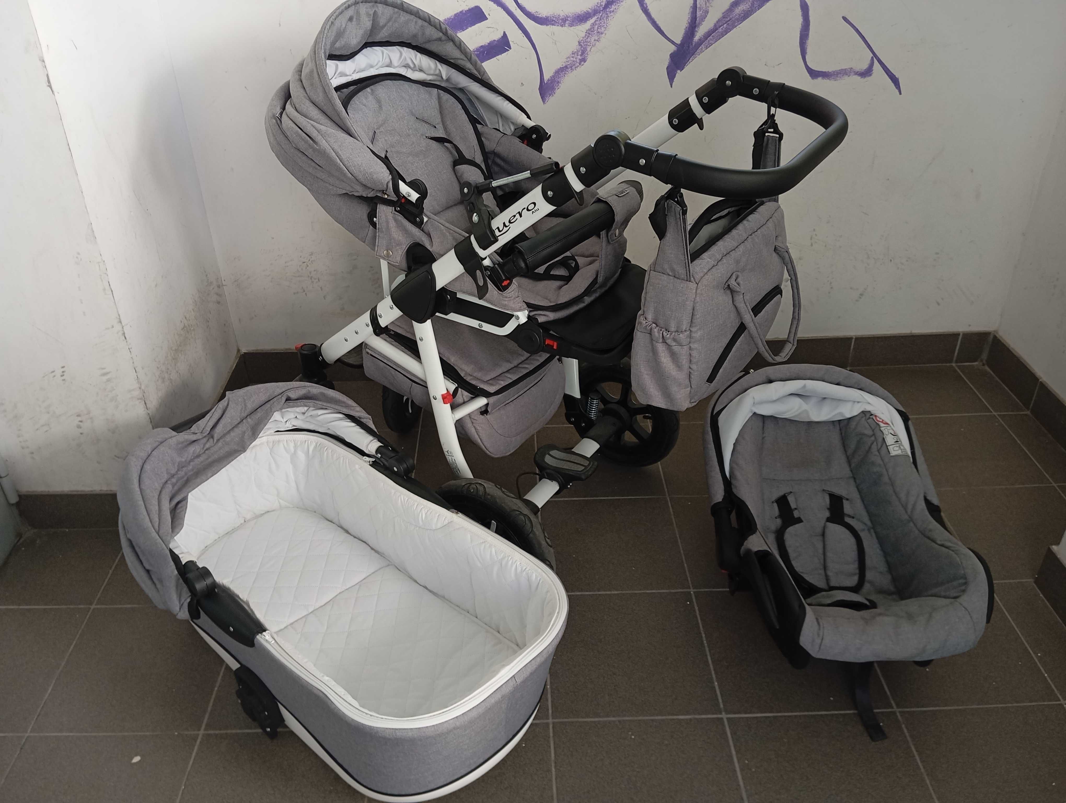 Wózek dziecięcy 3 w 1 Karex Quero Alu z akcesoriami