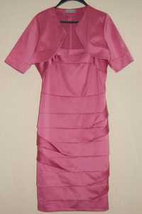 Платье женское розовое атласное