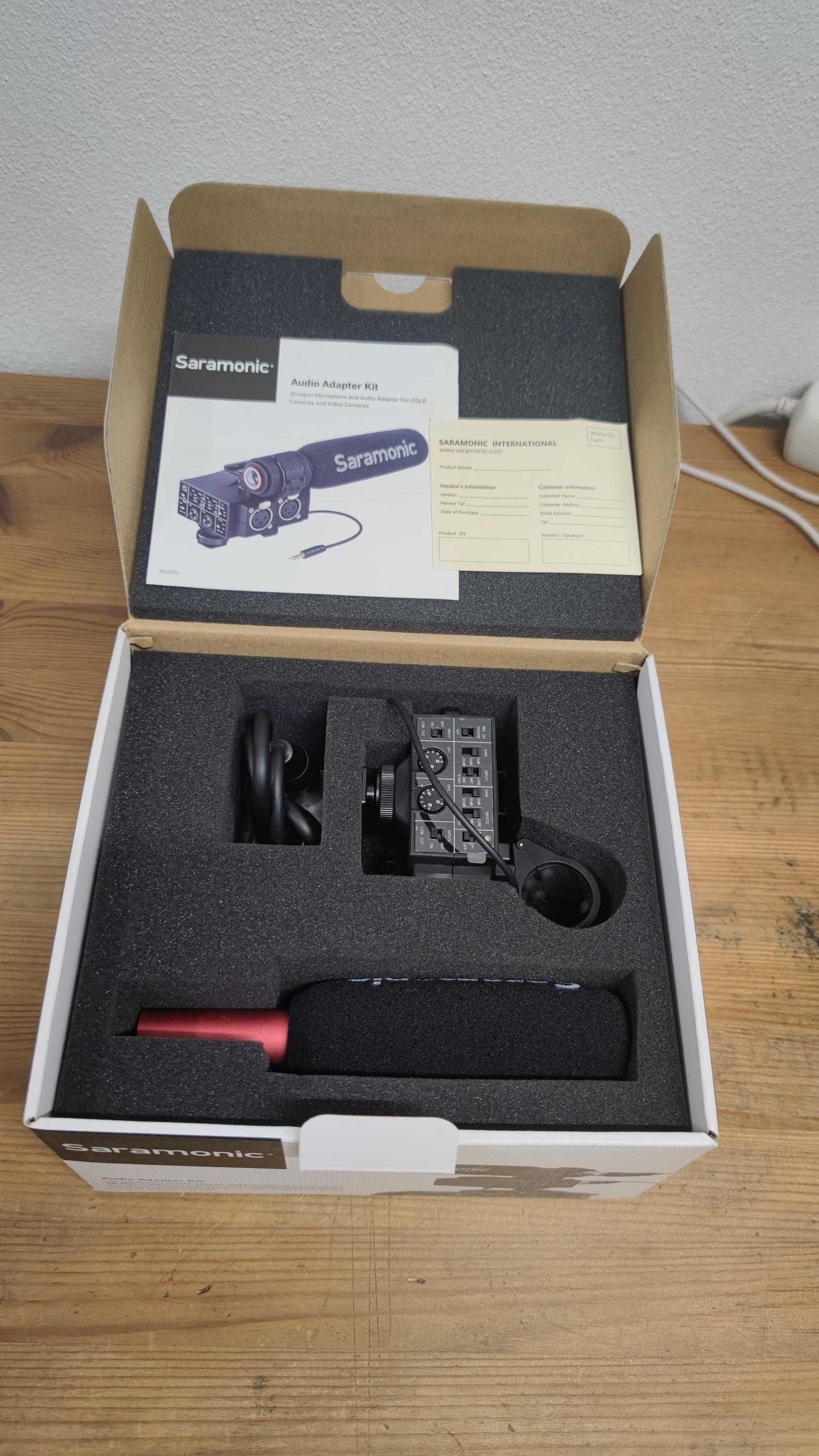 KIT MICROFONE SARAMONIC SHOTGUN COM ADAPTADOR - Ref XLR2MIXMIC