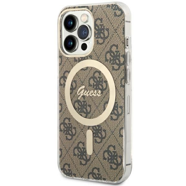 Etui na iPhone 13 Pro / 13 6.1" Guess 4G MagSafe Brązowy