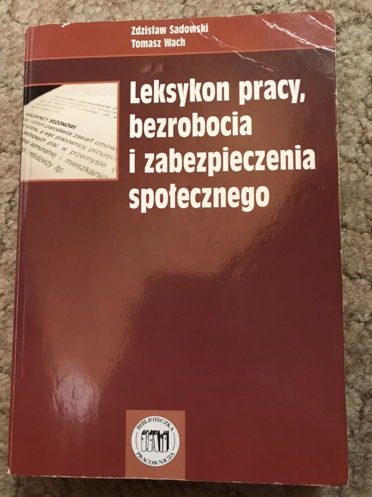 Leksykon pracy, bezrobocia i zabezpieczenia społecznego Sadowski Wach