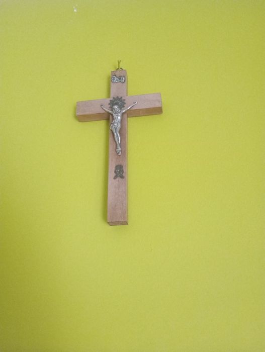 PRL vintage retro krzyż na ścianę