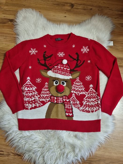 Sweterek swiaczeny renifer świecący L/ XL