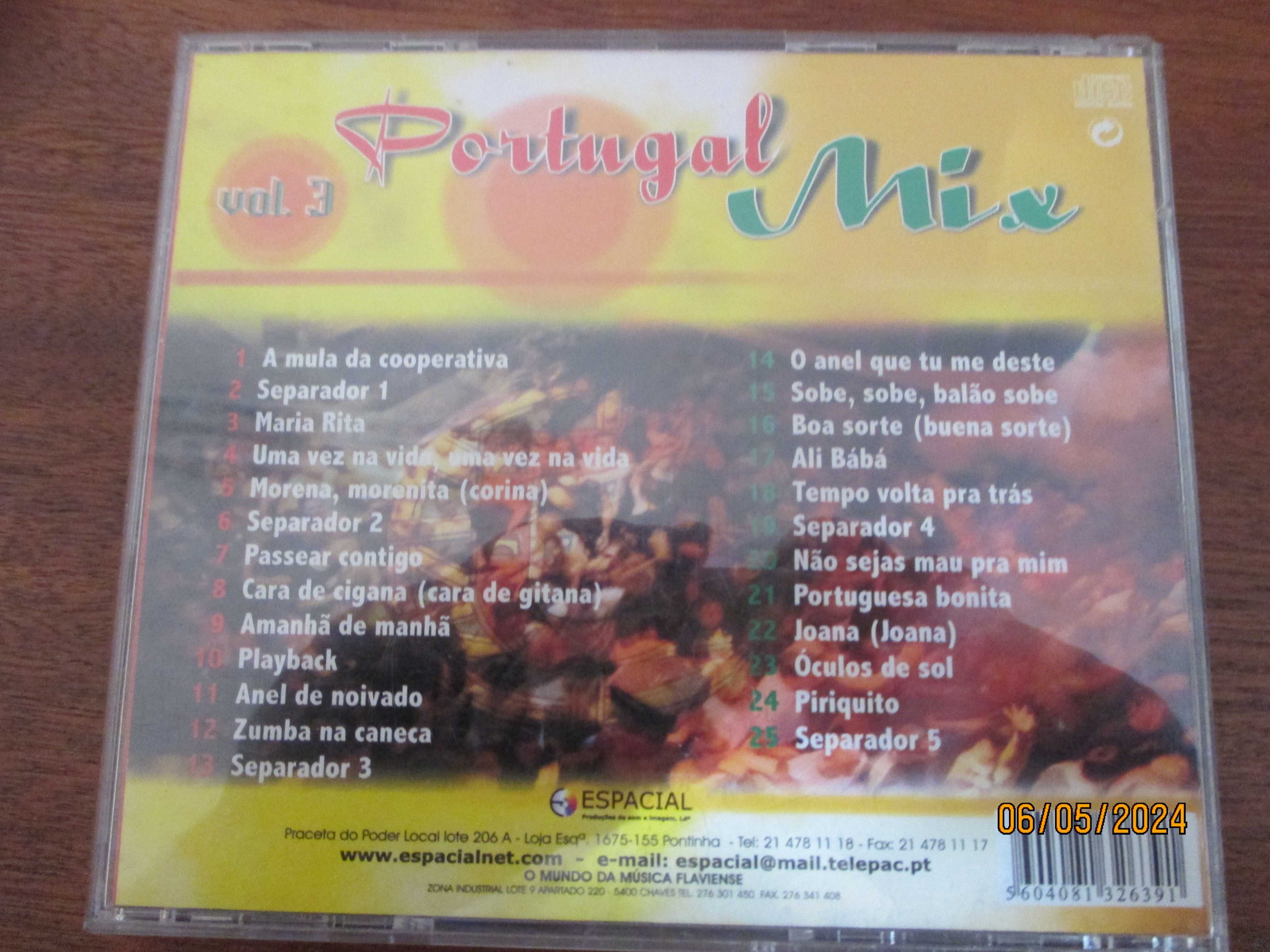 3 cd's - Portugal mix vol. 3 - Portugal em festa - Disco do ano