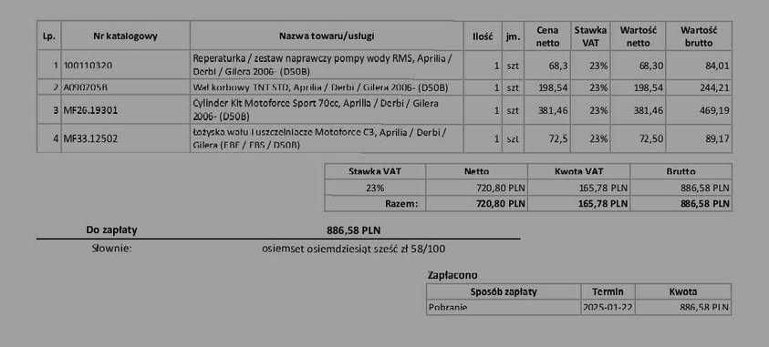 Wał korbowy TNT STD, Aprilia / Derbi / Gilera 2006- (D50B)