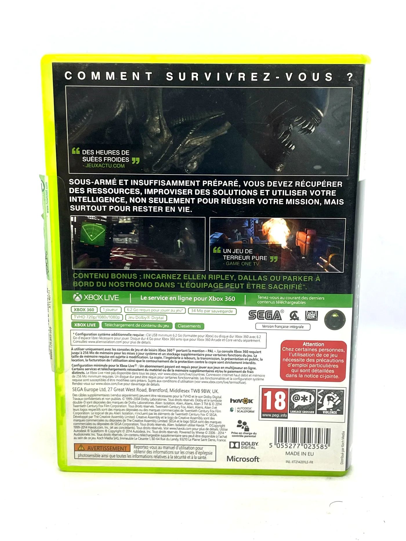 Alien Isolation Xbox 360 Po Angielsku