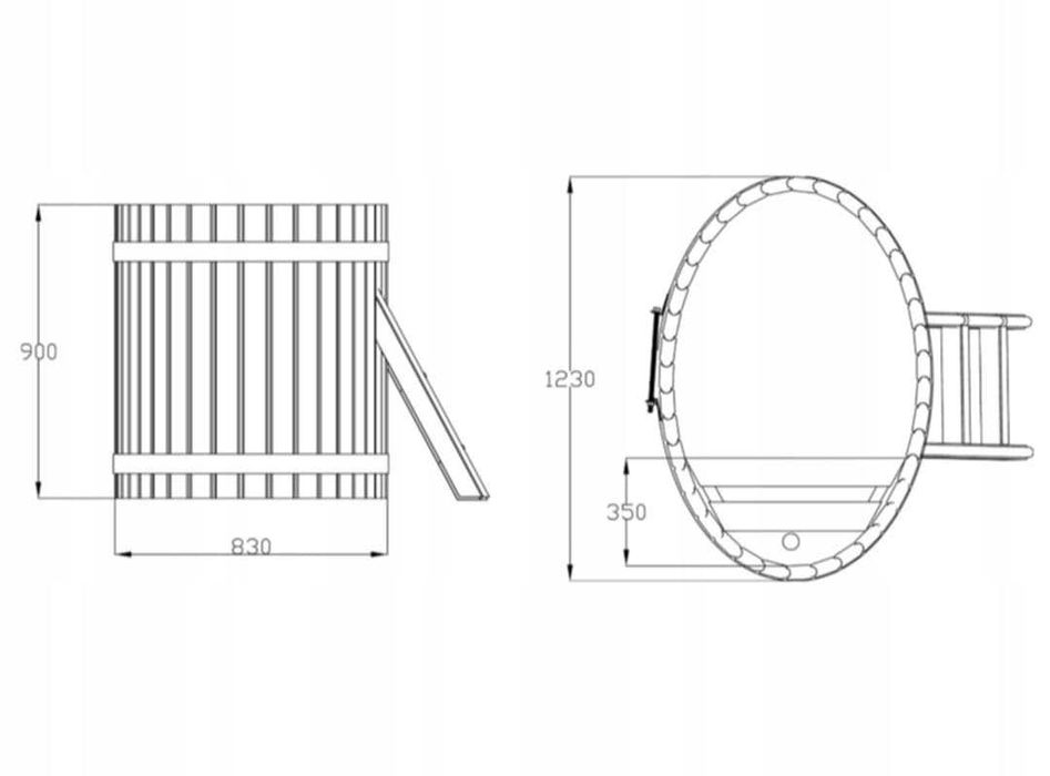 BALIA OGRODOWA BECZKA 120 cm  Do morsowania • Złożona i pomalowana