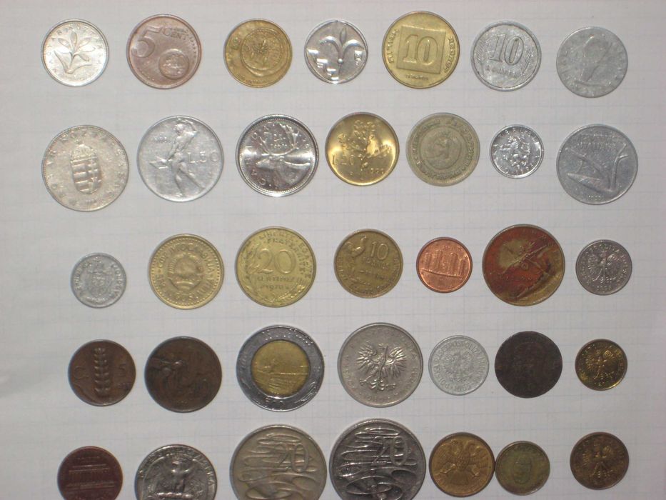 Монета набор 49шт Коллекция страны мира разных годов Экзотика