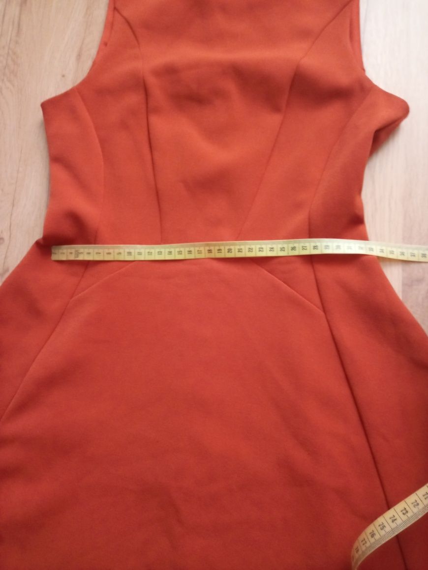 XS 34 Topshop sukienka z zamkiem ceglasta rozkloszowana lato krótka