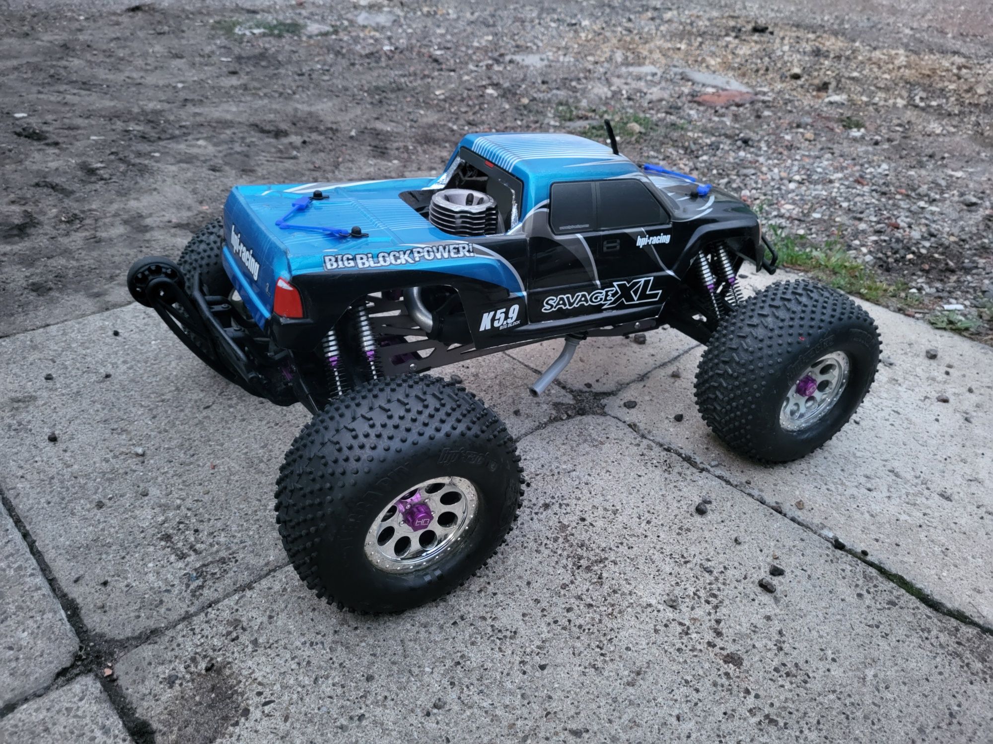Model RC spalinowy HPI Savage XL 5.9 doinwestowany, b.d stan, zestaw !
