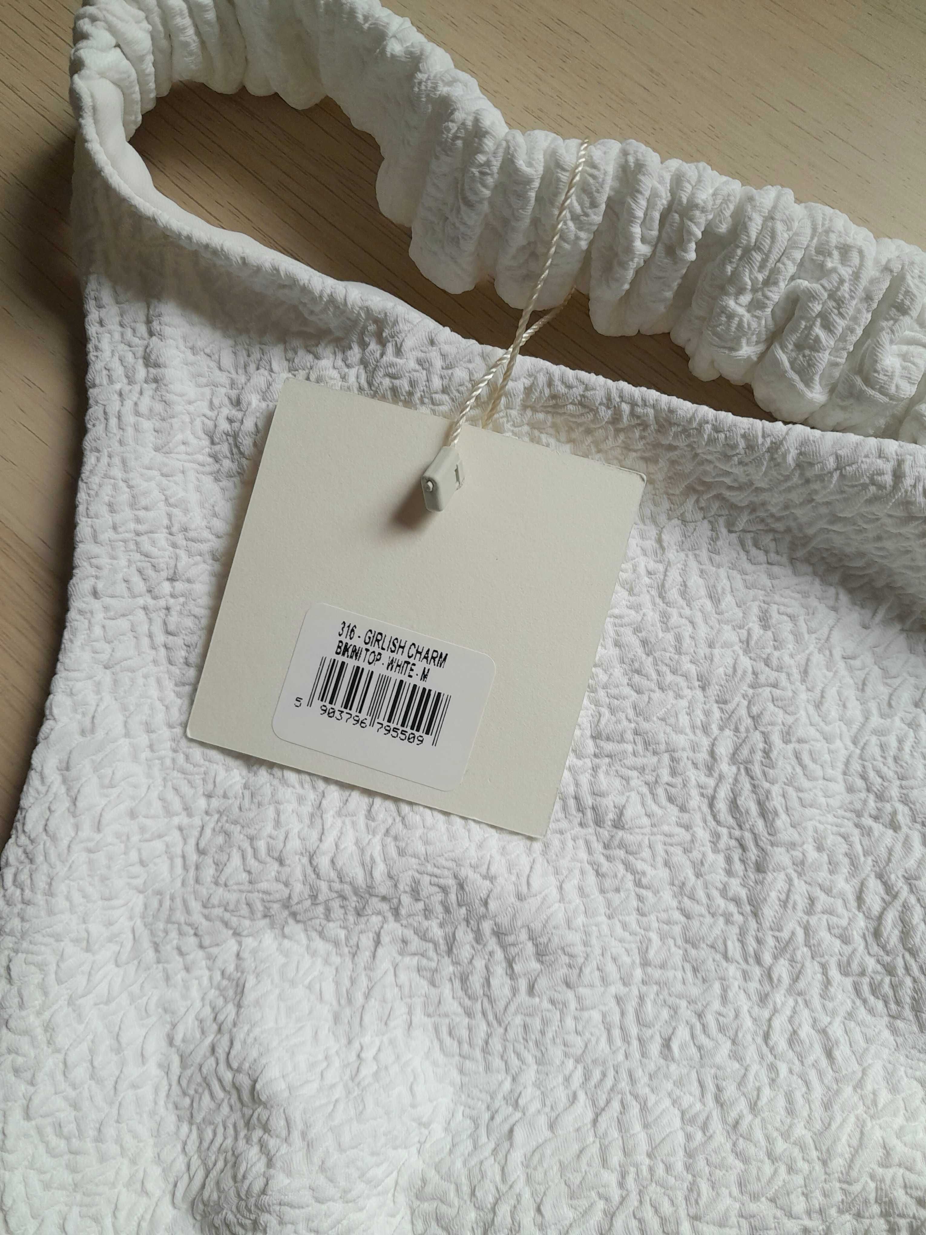 Undress Code bikini kostium kąpielowy M biały niebieski na jedno ramię
