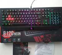 Nowa klawiatura membranowa A4Tech Bloody B120 Neon  z kablem w oplocie