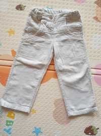 Spodnie sztruksowe roz 80 cm kremowe