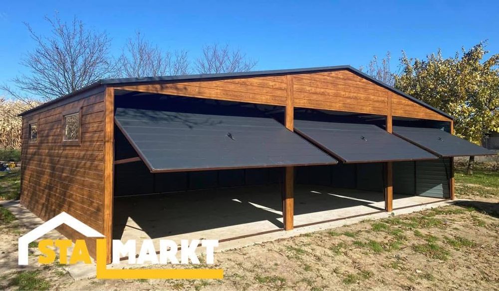 Premium Garaż blaszany 9 x 6m drewnopodobny Producent Montaż Gratis