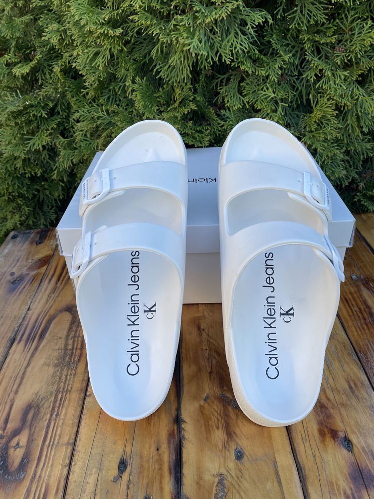 Шлепанцы calvin klein (ck white slide )с америки 11us(45eu)