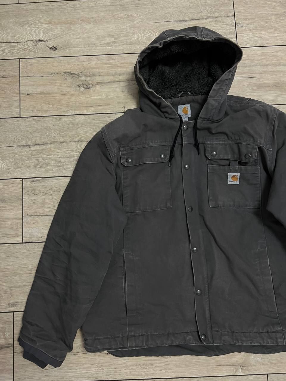 Чоловічі вінтажна утеплена робоча кофта куртка Carhartt XL з капюшоном
