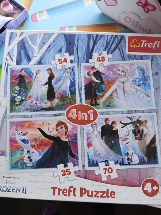 Puzzle 4w1 kraina lodu Anna ELSA * komnata Elsy