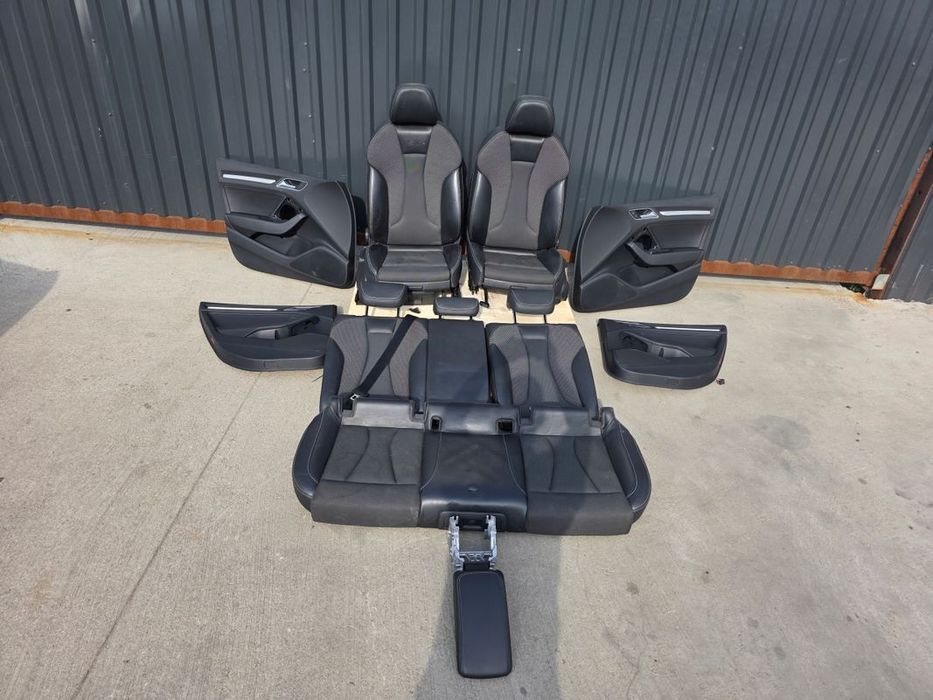 FOTEL FOTELE KOMPLET AUDI A3 8V SPORTBACK 5-DRZWI SKÓRA+MATERIAŁ S LINE *2*