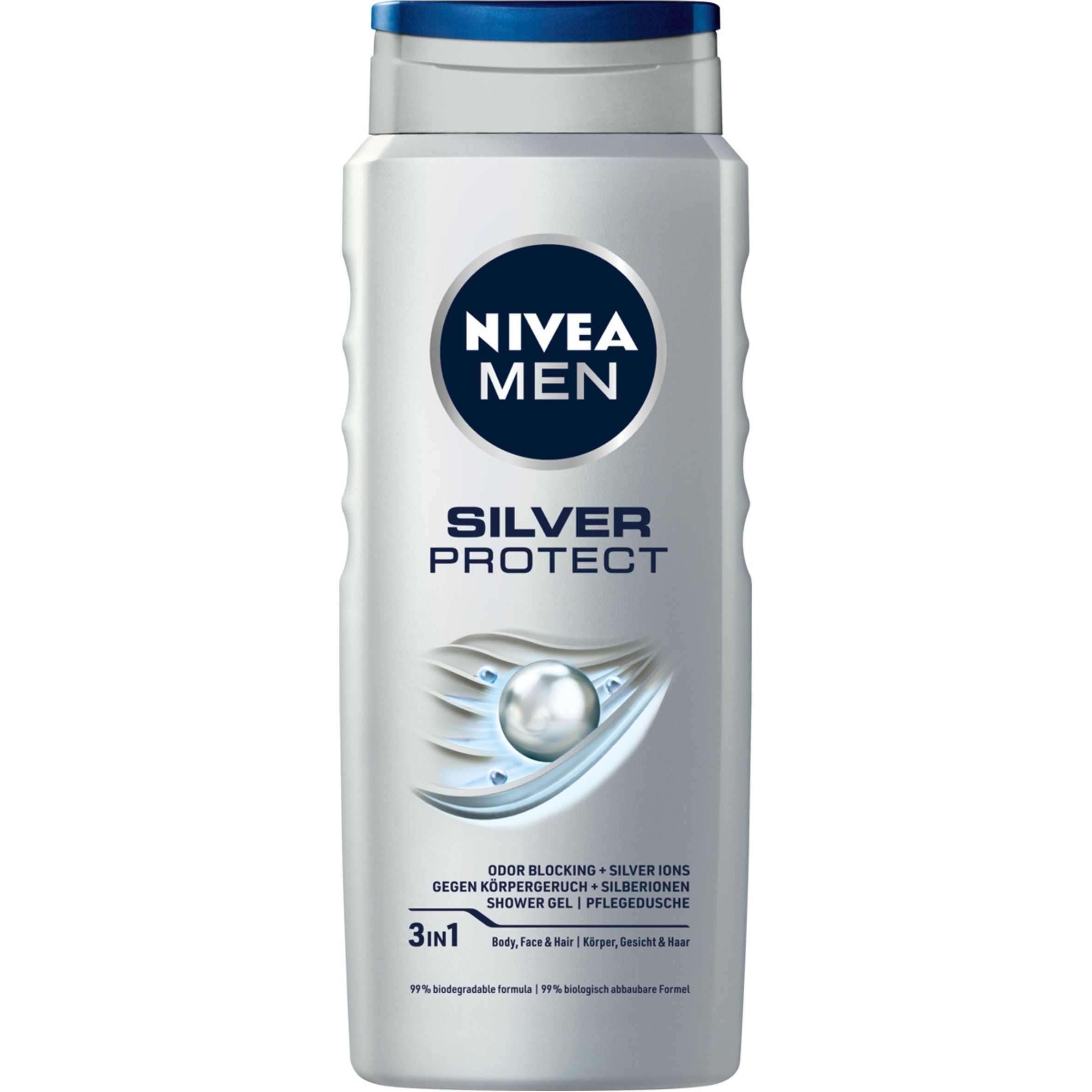 Nivea Men Silver  Żel Pod Prysznic Do Twarzy Ciała I Włosów 500 Ml