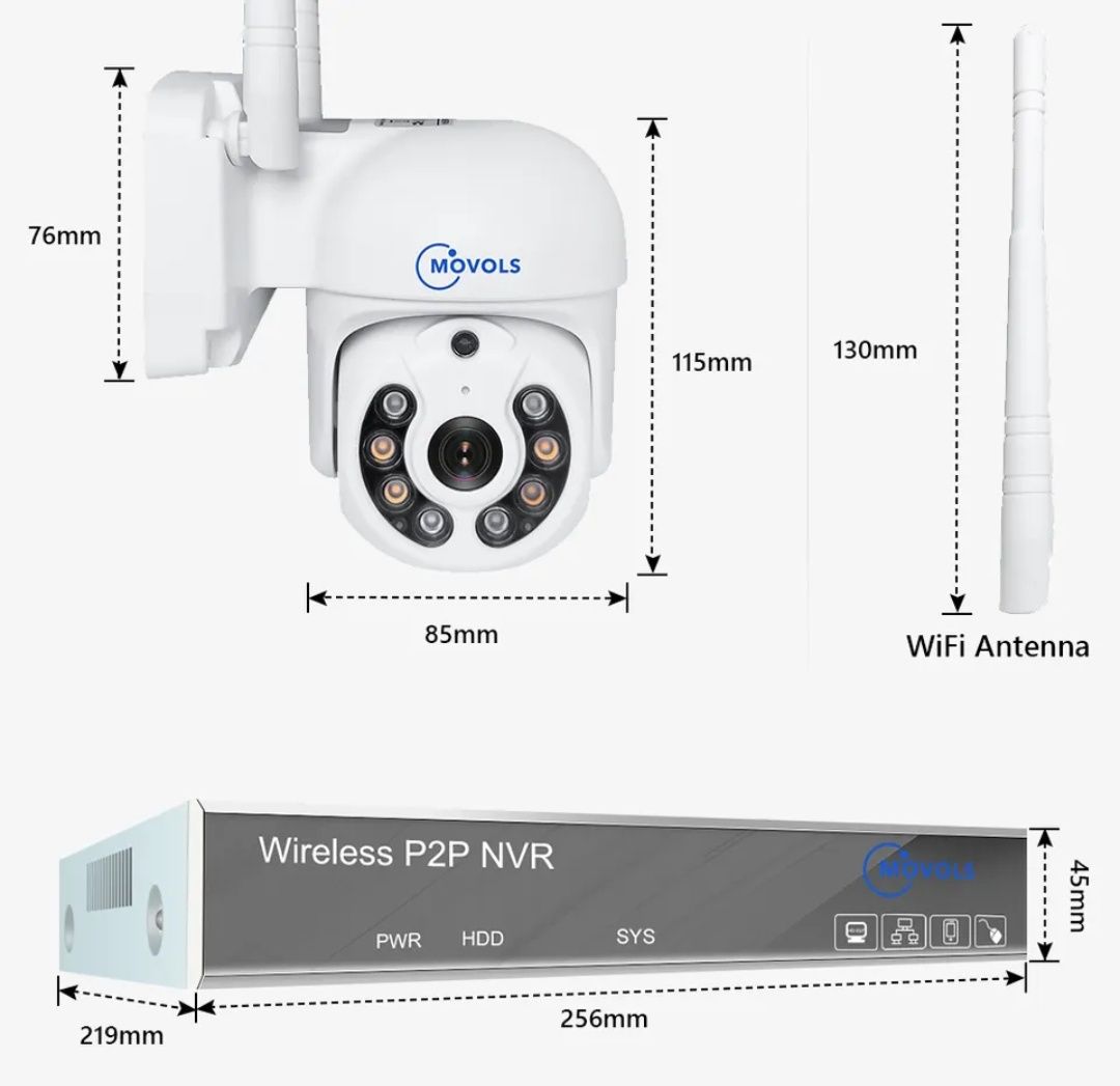 Kit de 4 câmaras de vigilância Wi-Fi