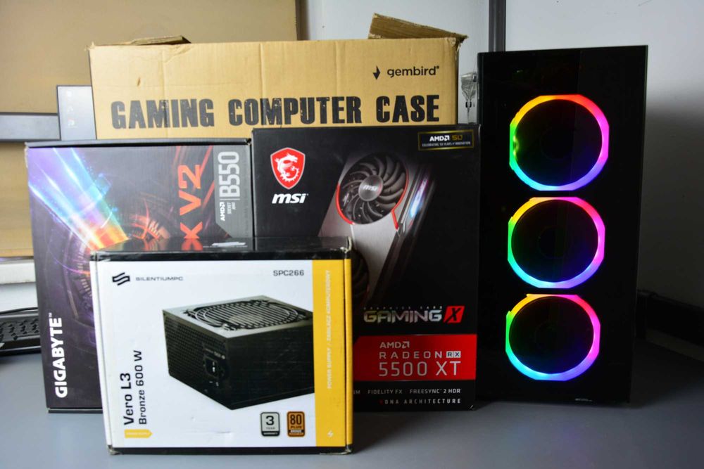 Komputer gamingowy PC Win11 ddr4 16Gb Ryzen 7 rx5700xt NOWA obudo ARGB