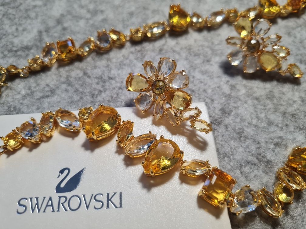 Кольє сережки Swarovski GEMA Сваровскі жовті кристали