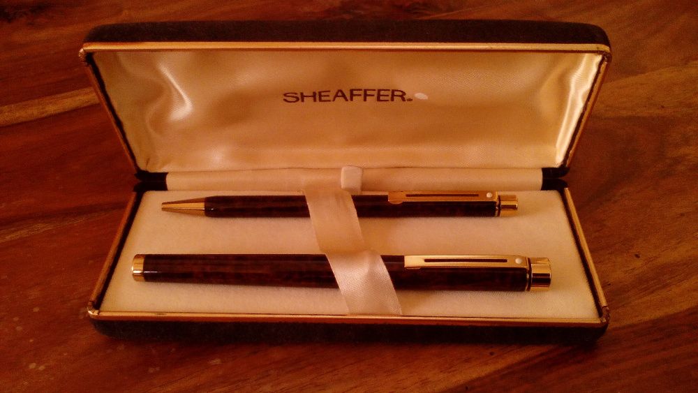 Sheaffer Caneta + Lapiseira Targa Brown 14K USA