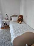Cama criança madeira branca com gavetão e dois colchões