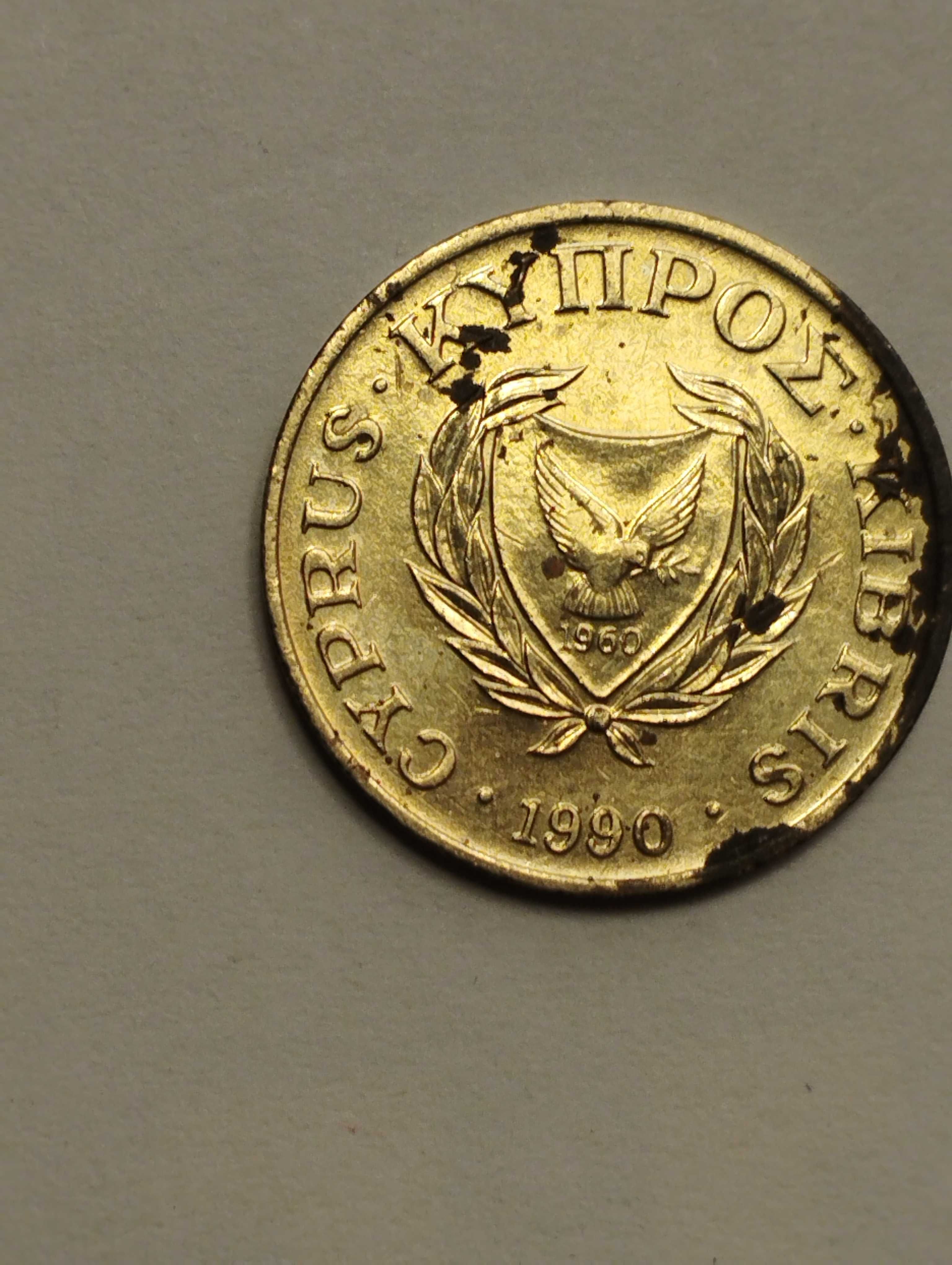 Sprzedam monetę Cypr 2 centy 1990 stan db.
