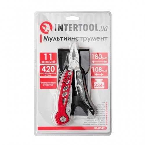 Мультиинструмент 180 мм, 11 в 1 INTERTOOL HT-0542 мультитул