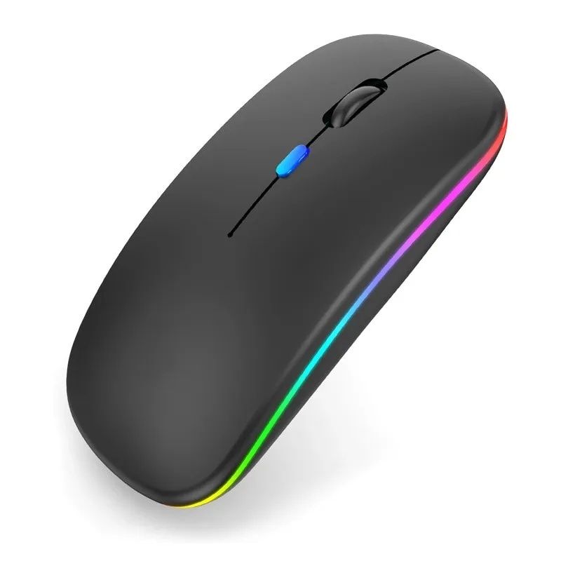 RGB беспроводная мышь с аккумулятором подсветка блютус + адаптер мышк